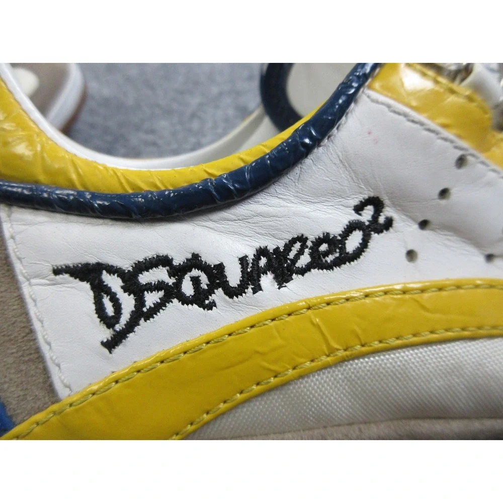 Dsquared2 Shoes Mens Size 39 White Yellow Blue Kick It‎ Made Italy 1964 Sneakers